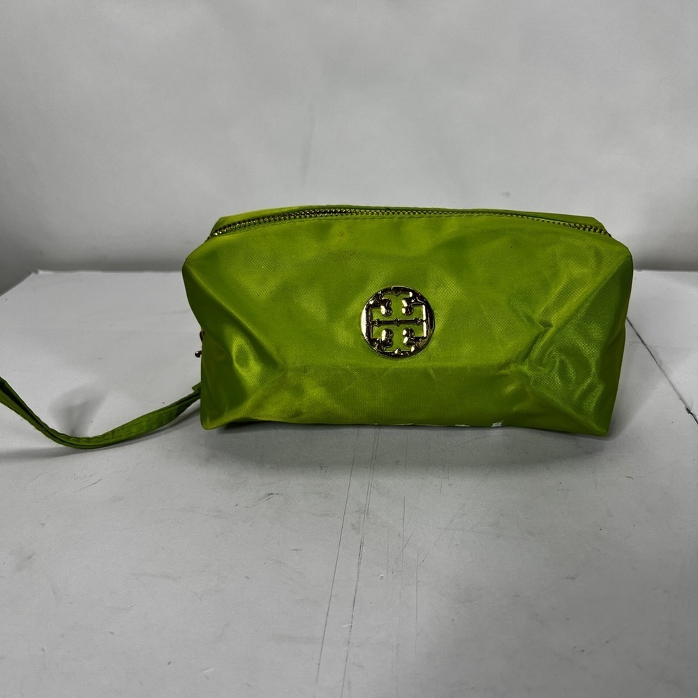 Tory Burch Makup/Travel Case Green and Gold